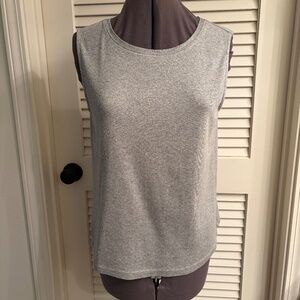 Talbots Gray Rhinestone Collar Sleeveless Top Size L